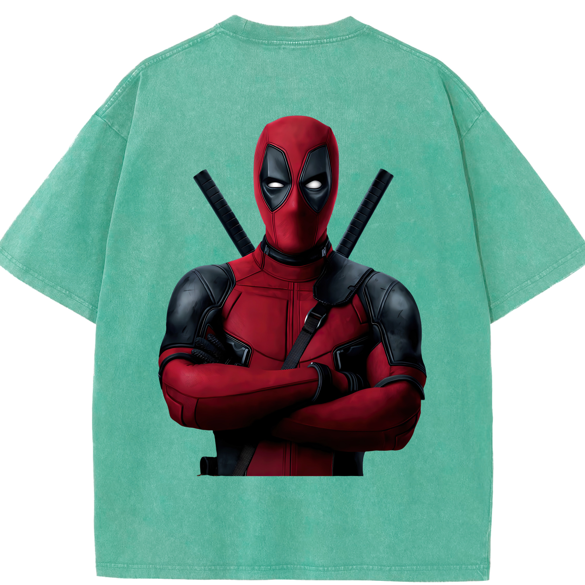 （画像用） Deadpool デッドプール 綿100% ヴィンテージ風 半袖Tシャツ（背面プリント）